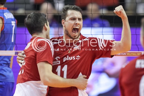  05.01.2016 BERLIN NIEMCY<br />SIATKOWKA MEZCZYZN KWALIFIKACJE DO IGRZYSK OLIMPIJSKICH W BRAZYLII <br />2016 Mens Volleyball European Olympic Qualification Tournament in Berlin<br />MECZ POLSKA - SERBIA ( Poland - Serbia ) <br />N/Z FABIAN DRZYZGA RADOSC EMOCJE PO ZDOBYCIU OSTATNIEGO PUNKTU WYGRANA<br /> 