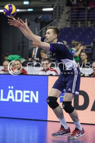  07.01.2016 BERLIN NIEMCY<br />SIATKOWKA MEZCZYZN KWALIFIKACJE DO IGRZYSK OLIMPIJSKICH W BRAZYLII <br />2016 Mens Volleyball European Olympic Qualification Tournament in Berlin<br />MECZ POLSKA - BELGIA ( Poland -Belgium ) <br />N/Z MATEUSZ BIENIEK SYLWETKA <br /> 