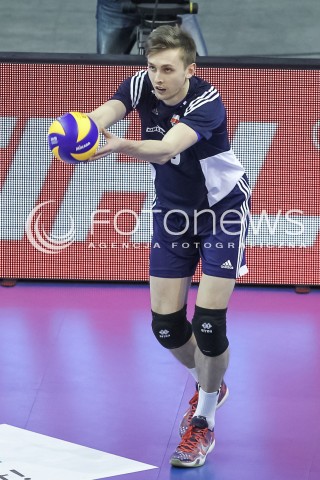  07.01.2016 BERLIN NIEMCY<br />SIATKOWKA MEZCZYZN KWALIFIKACJE DO IGRZYSK OLIMPIJSKICH W BRAZYLII <br />2016 Mens Volleyball European Olympic Qualification Tournament in Berlin<br />MECZ POLSKA - BELGIA ( Poland -Belgium ) <br />N/Z MATEUSZ BIENIEK SYLWETKA <br /> 