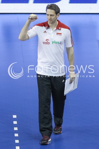  07.01.2016 BERLIN NIEMCY<br />SIATKOWKA MEZCZYZN KWALIFIKACJE DO IGRZYSK OLIMPIJSKICH W BRAZYLII <br />2016 Mens Volleyball European Olympic Qualification Tournament in Berlin<br />MECZ POLSKA - BELGIA ( Poland -Belgium ) <br />N/Z STEPHANE ANTIGA - I TRENER ( HEAD COACH ) SYLWETKA RADOSC EMOCJE <br /> 