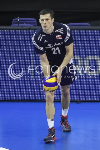  07.01.2016 BERLIN NIEMCY<br />SIATKOWKA MEZCZYZN KWALIFIKACJE DO IGRZYSK OLIMPIJSKICH W BRAZYLII <br />2016 Mens Volleyball European Olympic Qualification Tournament in Berlin<br />MECZ POLSKA - BELGIA ( Poland -Belgium ) <br />N/Z RAFAL BUSZEK SYLWETKA <br /> 