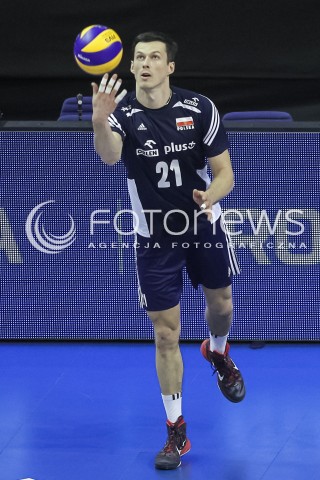  07.01.2016 BERLIN NIEMCY<br />SIATKOWKA MEZCZYZN KWALIFIKACJE DO IGRZYSK OLIMPIJSKICH W BRAZYLII <br />2016 Mens Volleyball European Olympic Qualification Tournament in Berlin<br />MECZ POLSKA - BELGIA ( Poland -Belgium ) <br />N/Z RAFAL BUSZEK SYLWETKA <br /> 