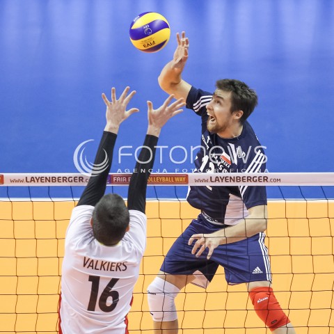  07.01.2016 BERLIN NIEMCY<br />SIATKOWKA MEZCZYZN KWALIFIKACJE DO IGRZYSK OLIMPIJSKICH W BRAZYLII <br />2016 Mens Volleyball European Olympic Qualification Tournament in Berlin<br />MECZ POLSKA - BELGIA ( Poland -Belgium ) <br />N/Z MICHAL KUBIAK <br /> 