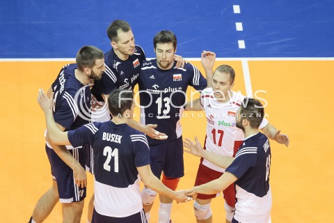  07.01.2016 BERLIN NIEMCY<br />SIATKOWKA MEZCZYZN KWALIFIKACJE DO IGRZYSK OLIMPIJSKICH W BRAZYLII <br />2016 Mens Volleyball European Olympic Qualification Tournament in Berlin<br />MECZ POLSKA - BELGIA ( Poland -Belgium ) <br />N/Z BARTOSZ KUREK MICHAL KUBIAK PAWEL ZATORSKI RADOSC EMOCJE MARCIN MOZDZONEK<br /> 