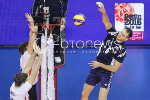  07.01.2016 BERLIN NIEMCY<br />SIATKOWKA MEZCZYZN KWALIFIKACJE DO IGRZYSK OLIMPIJSKICH W BRAZYLII <br />2016 Mens Volleyball European Olympic Qualification Tournament in Berlin<br />MECZ POLSKA - BELGIA ( Poland -Belgium ) <br />N/Z BARTOSZ KUREK <br /> 