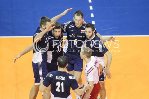  07.01.2016 BERLIN NIEMCY<br />SIATKOWKA MEZCZYZN KWALIFIKACJE DO IGRZYSK OLIMPIJSKICH W BRAZYLII <br />2016 Mens Volleyball European Olympic Qualification Tournament in Berlin<br />MECZ POLSKA - BELGIA ( Poland -Belgium ) <br />N/Z BARTOSZ KUREK MICHAL KUBIAK GRZEGORZ LOMACZ RADOSC EMOCJE <br /> 