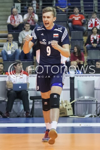  07.01.2016 BERLIN NIEMCY<br />SIATKOWKA MEZCZYZN KWALIFIKACJE DO IGRZYSK OLIMPIJSKICH W BRAZYLII <br />2016 Mens Volleyball European Olympic Qualification Tournament in Berlin<br />MECZ POLSKA - BELGIA ( Poland -Belgium ) <br />N/Z MATEUSZ BIENIEK RADOSC EMOCJE SYLWETKA <br /> 