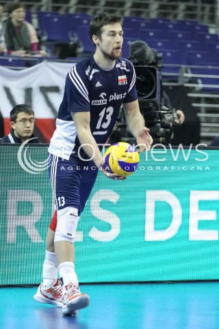  07.01.2016 BERLIN NIEMCY<br />SIATKOWKA MEZCZYZN KWALIFIKACJE DO IGRZYSK OLIMPIJSKICH W BRAZYLII <br />2016 Mens Volleyball European Olympic Qualification Tournament in Berlin<br />MECZ POLSKA - BELGIA ( Poland -Belgium ) <br />N/Z MICHAL KUBIAK SYLWETKA <br /> 