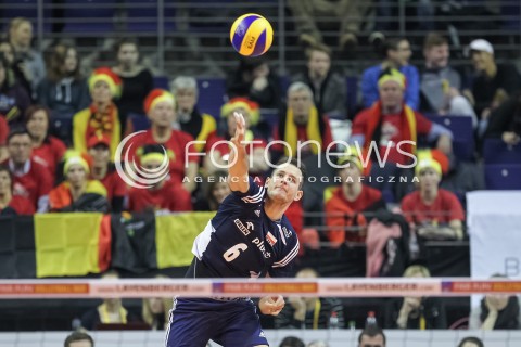  07.01.2016 BERLIN NIEMCY<br />SIATKOWKA MEZCZYZN KWALIFIKACJE DO IGRZYSK OLIMPIJSKICH W BRAZYLII <br />2016 Mens Volleyball European Olympic Qualification Tournament in Berlin<br />MECZ POLSKA - BELGIA ( Poland -Belgium ) <br />N/Z BARTOSZ KUREK SYLWETKA ZAGRYWKA<br /> 