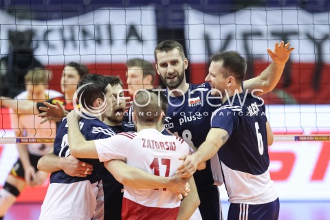  07.01.2016 BERLIN NIEMCY<br />SIATKOWKA MEZCZYZN KWALIFIKACJE DO IGRZYSK OLIMPIJSKICH W BRAZYLII <br />2016 Mens Volleyball European Olympic Qualification Tournament in Berlin<br />MECZ POLSKA - BELGIA ( Poland -Belgium ) <br />N/Z MARCIN MOZDZONEK BARTOSZ KUREK MICHAL KUBIAK RADOSC EMOCJE <br /> 