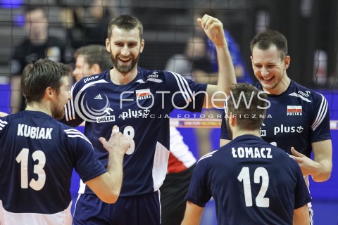  07.01.2016 BERLIN NIEMCY<br />SIATKOWKA MEZCZYZN KWALIFIKACJE DO IGRZYSK OLIMPIJSKICH W BRAZYLII <br />2016 Mens Volleyball European Olympic Qualification Tournament in Berlin<br />MECZ POLSKA - BELGIA ( Poland -Belgium ) <br />N/Z MARCIN MOZDZONEK BARTOSZ KUREK RADOSC EMOCJE <br /> 