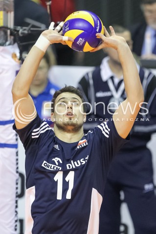  07.01.2016 BERLIN NIEMCY<br />SIATKOWKA MEZCZYZN KWALIFIKACJE DO IGRZYSK OLIMPIJSKICH W BRAZYLII <br />2016 Mens Volleyball European Olympic Qualification Tournament in Berlin<br />MECZ POLSKA - BELGIA ( Poland -Belgium ) <br />N/Z FABIAN DRZYZGA SYLWETKA <br /> 
