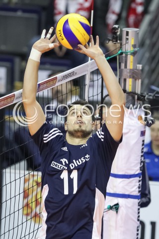  07.01.2016 BERLIN NIEMCY<br />SIATKOWKA MEZCZYZN KWALIFIKACJE DO IGRZYSK OLIMPIJSKICH W BRAZYLII <br />2016 Mens Volleyball European Olympic Qualification Tournament in Berlin<br />MECZ POLSKA - BELGIA ( Poland -Belgium ) <br />N/Z FABIAN DRZYZGA SYLWETKA <br /> 