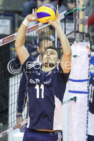  07.01.2016 BERLIN NIEMCY<br />SIATKOWKA MEZCZYZN KWALIFIKACJE DO IGRZYSK OLIMPIJSKICH W BRAZYLII <br />2016 Mens Volleyball European Olympic Qualification Tournament in Berlin<br />MECZ POLSKA - BELGIA ( Poland -Belgium ) <br />N/Z FABIAN DRZYZGA SYLWETKA <br /> 