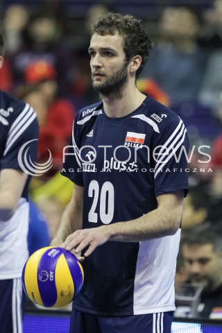  07.01.2016 BERLIN NIEMCY<br />SIATKOWKA MEZCZYZN KWALIFIKACJE DO IGRZYSK OLIMPIJSKICH W BRAZYLII <br />2016 Mens Volleyball European Olympic Qualification Tournament in Berlin<br />MECZ POLSKA - BELGIA ( Poland -Belgium ) <br />N/Z MATEUSZ MIKA SYLWETKA <br /> 