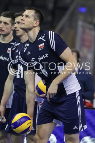  07.01.2016 BERLIN NIEMCY<br />SIATKOWKA MEZCZYZN KWALIFIKACJE DO IGRZYSK OLIMPIJSKICH W BRAZYLII <br />2016 Mens Volleyball European Olympic Qualification Tournament in Berlin<br />MECZ POLSKA - BELGIA ( Poland -Belgium ) <br />N/Z BARTOSZ KUREK SYLWETKA <br /> 