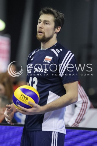  07.01.2016 BERLIN NIEMCY<br />SIATKOWKA MEZCZYZN KWALIFIKACJE DO IGRZYSK OLIMPIJSKICH W BRAZYLII <br />2016 Mens Volleyball European Olympic Qualification Tournament in Berlin<br />MECZ POLSKA - BELGIA ( Poland -Belgium ) <br />N/Z MICHAL KUBIAK SYLWETKA <br /> 