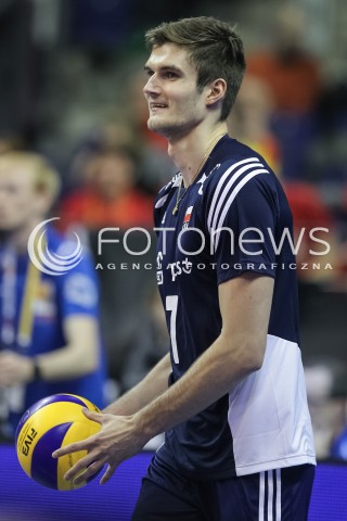  07.01.2016 BERLIN NIEMCY<br />SIATKOWKA MEZCZYZN KWALIFIKACJE DO IGRZYSK OLIMPIJSKICH W BRAZYLII <br />2016 Mens Volleyball European Olympic Qualification Tournament in Berlin<br />MECZ POLSKA - BELGIA ( Poland -Belgium ) <br />N/Z KAROL KLOS SYLWETKA <br /> 