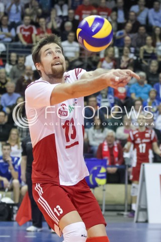  08.01.2016 BERLIN NIEMCY<br />SIATKOWKA MEZCZYZN KWALIFIKACJE DO IGRZYSK OLIMPIJSKICH W BRAZYLII <br />2016 Mens Volleyball European Olympic Qualification Tournament in Berlin<br />MECZ POLSKA - NIEMCY ( Poland - Germany ) <br />N/Z MICHAL KUBIAK SYLWETKA <br /> 