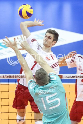  08.01.2016 BERLIN NIEMCY<br />SIATKOWKA MEZCZYZN KWALIFIKACJE DO IGRZYSK OLIMPIJSKICH W BRAZYLII <br />2016 Mens Volleyball European Olympic Qualification Tournament in Berlin<br />MECZ POLSKA - NIEMCY ( Poland - Germany ) <br />N/Z KAROL KLOS <br /> 
