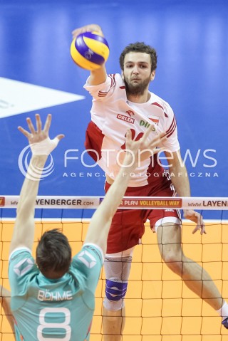  08.01.2016 BERLIN NIEMCY<br />SIATKOWKA MEZCZYZN KWALIFIKACJE DO IGRZYSK OLIMPIJSKICH W BRAZYLII <br />2016 Mens Volleyball European Olympic Qualification Tournament in Berlin<br />MECZ POLSKA - NIEMCY ( Poland - Germany ) <br />N/Z MATEUSZ MIKA <br /> 