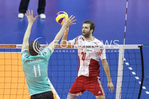  08.01.2016 BERLIN NIEMCY<br />SIATKOWKA MEZCZYZN KWALIFIKACJE DO IGRZYSK OLIMPIJSKICH W BRAZYLII <br />2016 Mens Volleyball European Olympic Qualification Tournament in Berlin<br />MECZ POLSKA - NIEMCY ( Poland - Germany ) <br />N/Z MATEUSZ MIKA <br /> 