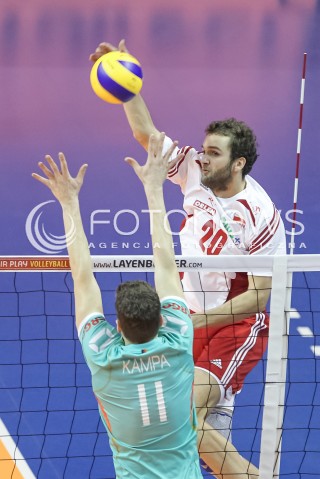  08.01.2016 BERLIN NIEMCY<br />SIATKOWKA MEZCZYZN KWALIFIKACJE DO IGRZYSK OLIMPIJSKICH W BRAZYLII <br />2016 Mens Volleyball European Olympic Qualification Tournament in Berlin<br />MECZ POLSKA - NIEMCY ( Poland - Germany ) <br />N/Z MATEUSZ MIKA <br /> 