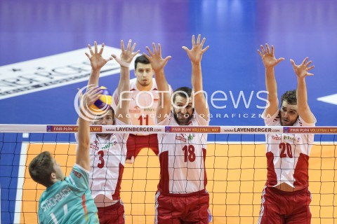  08.01.2016 BERLIN NIEMCY<br />SIATKOWKA MEZCZYZN KWALIFIKACJE DO IGRZYSK OLIMPIJSKICH W BRAZYLII <br />2016 Mens Volleyball European Olympic Qualification Tournament in Berlin<br />MECZ POLSKA - NIEMCY ( Poland - Germany ) <br />N/Z DAWID KONARSKI MARCIN MOZDZONEK MATEUSZ MIKA BLOK<br /> 