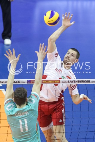  D08.01.2016 BERLIN NIEMCY<br />SIATKOWKA MEZCZYZN KWALIFIKACJE DO IGRZYSK OLIMPIJSKICH W BRAZYLII <br />2016 Mens Volleyball European Olympic Qualification Tournament in Berlin<br />MECZ POLSKA - NIEMCY ( Poland - Germany ) <br />N/Z DAWID KONARSKI <br /> 