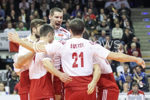  08.01.2016 BERLIN NIEMCY<br />SIATKOWKA MEZCZYZN KWALIFIKACJE DO IGRZYSK OLIMPIJSKICH W BRAZYLII <br />2016 Mens Volleyball European Olympic Qualification Tournament in Berlin<br />MECZ POLSKA - NIEMCY ( Poland - Germany ) <br />N/Z DAWID KONARSKI <br /> 