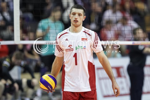  08.01.2016 BERLIN NIEMCY<br />SIATKOWKA MEZCZYZN KWALIFIKACJE DO IGRZYSK OLIMPIJSKICH W BRAZYLII <br />2016 Mens Volleyball European Olympic Qualification Tournament in Berlin<br />MECZ POLSKA - NIEMCY ( Poland - Germany ) <br />N/Z WOJCIECH ZALINSKI SYLWETKA <br /> 