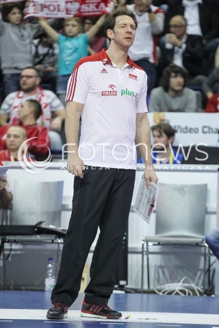  08.01.2016 BERLIN NIEMCY<br />SIATKOWKA MEZCZYZN KWALIFIKACJE DO IGRZYSK OLIMPIJSKICH W BRAZYLII <br />2016 Mens Volleyball European Olympic Qualification Tournament in Berlin<br />MECZ POLSKA - NIEMCY ( Poland - Germany ) <br />N/Z STEPHANE ANTIGA - I TRENER ( HEAD COACH ) SYLWETKA <br /> 
