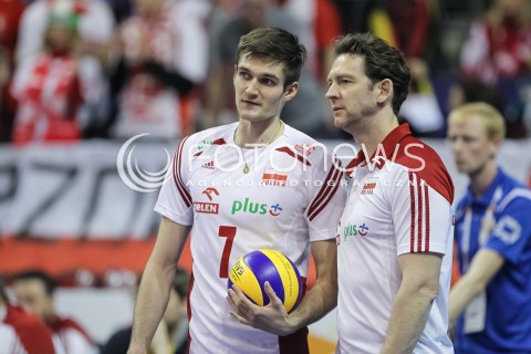  08.01.2016 BERLIN NIEMCY<br />SIATKOWKA MEZCZYZN KWALIFIKACJE DO IGRZYSK OLIMPIJSKICH W BRAZYLII <br />2016 Mens Volleyball European Olympic Qualification Tournament in Berlin<br />MECZ POLSKA - NIEMCY ( Poland - Germany ) <br />N/Z KAROL KLOS STEPHANE ANTIGA - I TRENER ( HEAD COACH ) <br /> 