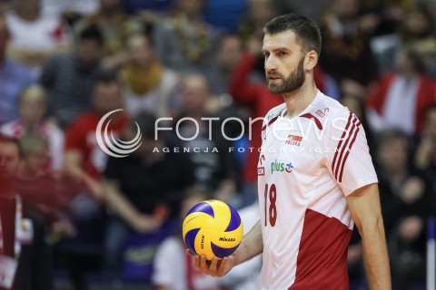  08.01.2016 BERLIN NIEMCY<br />SIATKOWKA MEZCZYZN KWALIFIKACJE DO IGRZYSK OLIMPIJSKICH W BRAZYLII <br />2016 Mens Volleyball European Olympic Qualification Tournament in Berlin<br />MECZ POLSKA - NIEMCY ( Poland - Germany ) <br />N/Z MARCIN MOZDZONEK SYLWETKA <br /> 