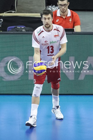  08.01.2016 BERLIN NIEMCY<br />SIATKOWKA MEZCZYZN KWALIFIKACJE DO IGRZYSK OLIMPIJSKICH W BRAZYLII <br />2016 Mens Volleyball European Olympic Qualification Tournament in Berlin<br />MECZ POLSKA - NIEMCY ( Poland - Germany ) <br />N/Z MICHAL KUBIAK SYLWETKA <br /> 