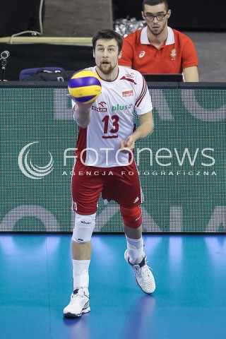  08.01.2016 BERLIN NIEMCY<br />SIATKOWKA MEZCZYZN KWALIFIKACJE DO IGRZYSK OLIMPIJSKICH W BRAZYLII <br />2016 Mens Volleyball European Olympic Qualification Tournament in Berlin<br />MECZ POLSKA - NIEMCY ( Poland - Germany ) <br />N/Z MICHAL KUBIAK SYLWETKA <br /> 