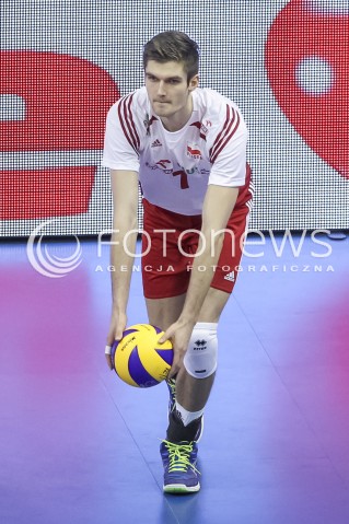  08.01.2016 BERLIN NIEMCY<br />SIATKOWKA MEZCZYZN KWALIFIKACJE DO IGRZYSK OLIMPIJSKICH W BRAZYLII <br />2016 Mens Volleyball European Olympic Qualification Tournament in Berlin<br />MECZ POLSKA - NIEMCY ( Poland - Germany ) <br />N/Z KAROL KLOS SYLWETKA <br /> 