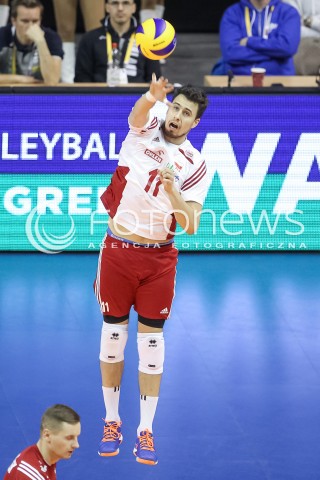  08.01.2016 BERLIN NIEMCY<br />SIATKOWKA MEZCZYZN KWALIFIKACJE DO IGRZYSK OLIMPIJSKICH W BRAZYLII <br />2016 Mens Volleyball European Olympic Qualification Tournament in Berlin<br />MECZ POLSKA - NIEMCY ( Poland - Germany ) <br />N/Z FABIAN DRZYZGA SYLWETKA <br /> 