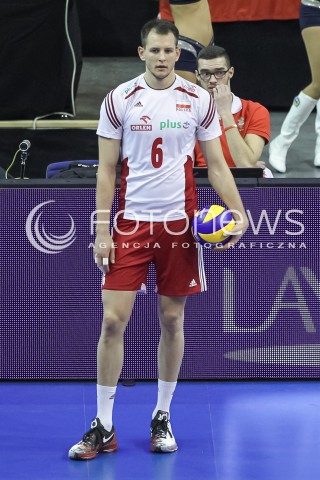 08.01.2016 BERLIN NIEMCY<br />SIATKOWKA MEZCZYZN KWALIFIKACJE DO IGRZYSK OLIMPIJSKICH W BRAZYLII <br />2016 Mens Volleyball European Olympic Qualification Tournament in Berlin<br />MECZ POLSKA - NIEMCY ( Poland - Germany ) <br />N/Z BARTOSZ KUREK SYLWETKA <br /> 