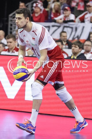  08.01.2016 BERLIN NIEMCY<br />SIATKOWKA MEZCZYZN KWALIFIKACJE DO IGRZYSK OLIMPIJSKICH W BRAZYLII <br />2016 Mens Volleyball European Olympic Qualification Tournament in Berlin<br />MECZ POLSKA - NIEMCY ( Poland - Germany ) <br />N/Z FABIAN DRZYZGA SYLWETKA <br /> 