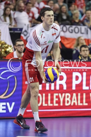  08.01.2016 BERLIN NIEMCY<br />SIATKOWKA MEZCZYZN KWALIFIKACJE DO IGRZYSK OLIMPIJSKICH W BRAZYLII <br />2016 Mens Volleyball European Olympic Qualification Tournament in Berlin<br />MECZ POLSKA - NIEMCY ( Poland - Germany ) <br />N/Z RAFAL BUSZEK SYLWETKA <br /> 