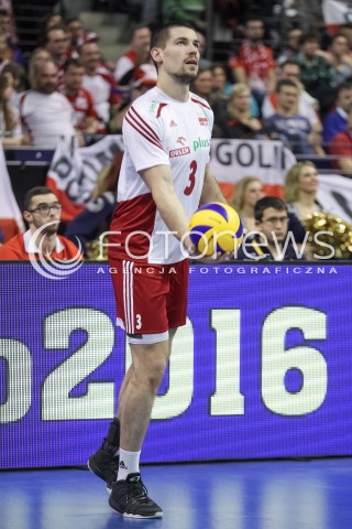  08.01.2016 BERLIN NIEMCY<br />SIATKOWKA MEZCZYZN KWALIFIKACJE DO IGRZYSK OLIMPIJSKICH W BRAZYLII <br />2016 Mens Volleyball European Olympic Qualification Tournament in Berlin<br />MECZ POLSKA - NIEMCY ( Poland - Germany ) <br />N/Z DAWID KONARSKI SYLWETKA <br /> 