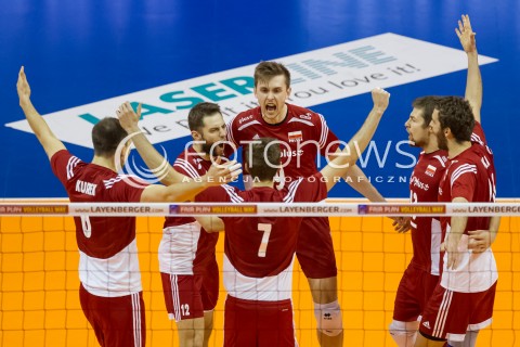  09.01.2016 BERLIN NIEMCY<br />SIATKOWKA MEZCZYZN KWALIFIKACJE DO IGRZYSK OLIMPIJSKICH W BRAZYLII <br />2016 Mens Volleyball European Olympic Qualification Tournament in Berlin<br />POLFINAL 2 - SEMIFINAL<br />MECZ FRANCJA - POLSKA ( France - Poland ) <br />N/Z MATEUSZ BIENIEK GRZEGORZ LOMACZ RADOSC EMOCJE <br /> 