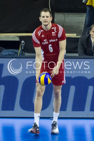 09.01.2016 BERLIN NIEMCY<br />SIATKOWKA MEZCZYZN KWALIFIKACJE DO IGRZYSK OLIMPIJSKICH W BRAZYLII <br />2016 Mens Volleyball European Olympic Qualification Tournament in Berlin<br />POLFINAL 2 - SEMIFINAL<br />MECZ FRANCJA - POLSKA ( France - Poland ) <br />N/Z BARTOSZ KUREK SYLWETKA <br /> 