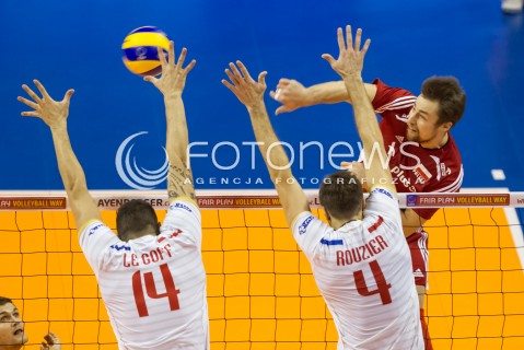  09.01.2016 BERLIN NIEMCY<br />SIATKOWKA MEZCZYZN KWALIFIKACJE DO IGRZYSK OLIMPIJSKICH W BRAZYLII <br />2016 Mens Volleyball European Olympic Qualification Tournament in Berlin<br />POLFINAL 2 - SEMIFINAL<br />MECZ FRANCJA - POLSKA ( France - Poland ) <br />N/Z MICHAL KUBIAK <br /> 