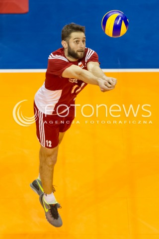 09.01.2016 BERLIN NIEMCY<br />SIATKOWKA MEZCZYZN KWALIFIKACJE DO IGRZYSK OLIMPIJSKICH W BRAZYLII <br />2016 Mens Volleyball European Olympic Qualification Tournament in Berlin<br />POLFINAL 2 - SEMIFINAL<br />MECZ FRANCJA - POLSKA ( France - Poland ) <br />N/Z GRZEGORZ LOMACZ SYLWETKA <br /> 