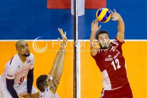  09.01.2016 BERLIN NIEMCY<br />SIATKOWKA MEZCZYZN KWALIFIKACJE DO IGRZYSK OLIMPIJSKICH W BRAZYLII <br />2016 Mens Volleyball European Olympic Qualification Tournament in Berlin<br />POLFINAL 2 - SEMIFINAL<br />MECZ FRANCJA - POLSKA ( France - Poland ) <br />N/Z GRZEGORZ LOMACZ <br /> 