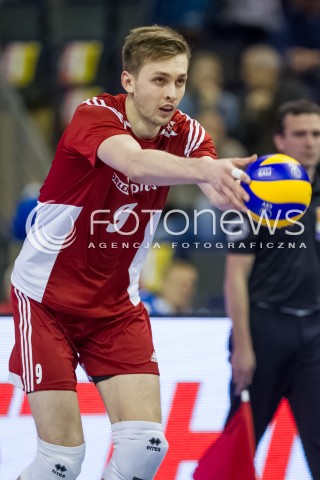  09.01.2016 BERLIN NIEMCY<br />SIATKOWKA MEZCZYZN KWALIFIKACJE DO IGRZYSK OLIMPIJSKICH W BRAZYLII <br />2016 Mens Volleyball European Olympic Qualification Tournament in Berlin<br />POLFINAL 2 - SEMIFINAL<br />MECZ FRANCJA - POLSKA ( France - Poland ) <br />N/Z MATEUSZ BIENIEK SYLWETKA <br /> 