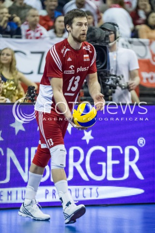  09.01.2016 BERLIN NIEMCY<br />SIATKOWKA MEZCZYZN KWALIFIKACJE DO IGRZYSK OLIMPIJSKICH W BRAZYLII <br />2016 Mens Volleyball European Olympic Qualification Tournament in Berlin<br />POLFINAL 2 - SEMIFINAL<br />MECZ FRANCJA - POLSKA ( France - Poland ) <br />N/Z MICHAL KUBIAK SYLWETKA <br /> 