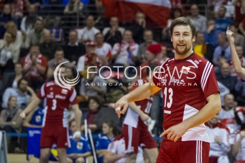  09.01.2016 BERLIN NIEMCY<br />SIATKOWKA MEZCZYZN KWALIFIKACJE DO IGRZYSK OLIMPIJSKICH W BRAZYLII <br />2016 Mens Volleyball European Olympic Qualification Tournament in Berlin<br />POLFINAL 2 - SEMIFINAL<br />MECZ FRANCJA - POLSKA ( France - Poland ) <br />N/Z MICHAL KUBIAK SYLWETKA <br /> 
